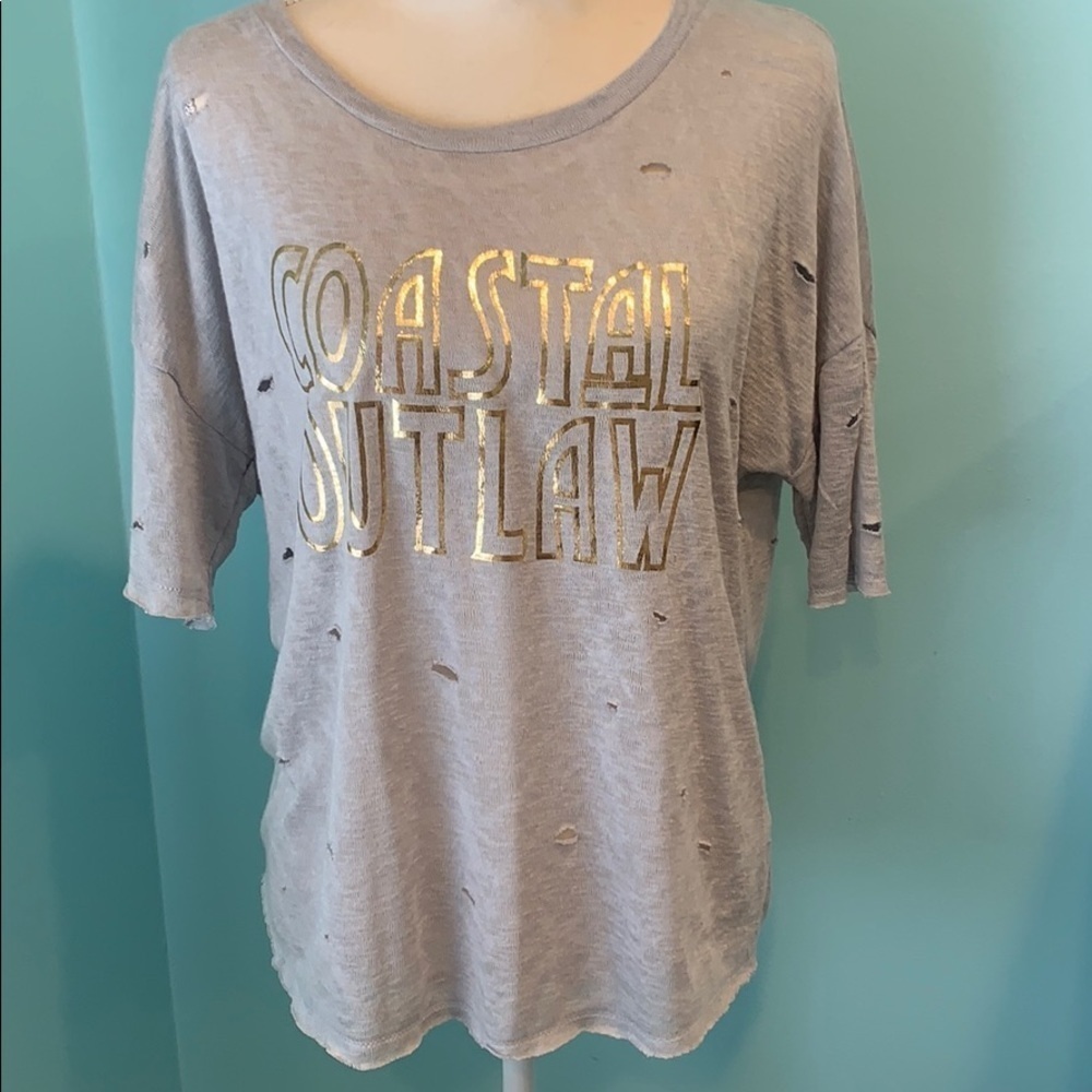 Vintage Havana “Coastal Outlaw” Distressed T-Shirt Size Medium